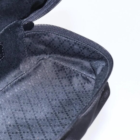 GUCCI Bamboo Vanity Hand Bag Nylon Black Silver Auth - Picture 12 of 16